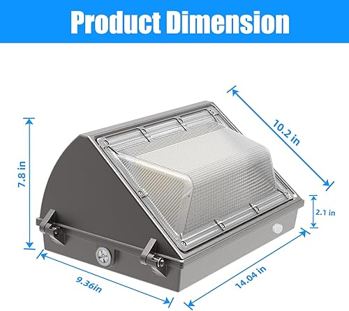 Miniatura 7 de Paquete de luz LED de pared de 150 W con fotocélulas del atardecer al amanecer, 18000 lm, 5000 K luz diurna comercial, luz exterior LED, reemplazo