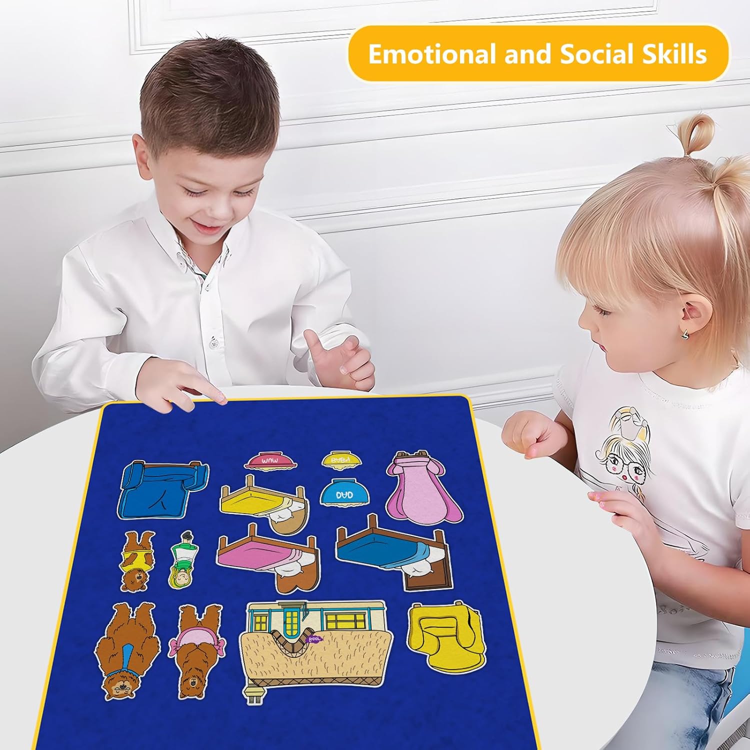 Goldilocks and the Three Bears Felt Board Stories Toddler Early Storytelling Learning Activities Felt Toys Interactive Play Kit for Kids