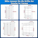 Parete Vasca 100 x 140 cm, Parete Doccia per Vasca Pieghevole a 2 Ante, Schermo Vasca in Vetro di Sicurezza ESG 6 mm, Orientabile 180°, Profilo Argento, Strisce Bianche - 2
