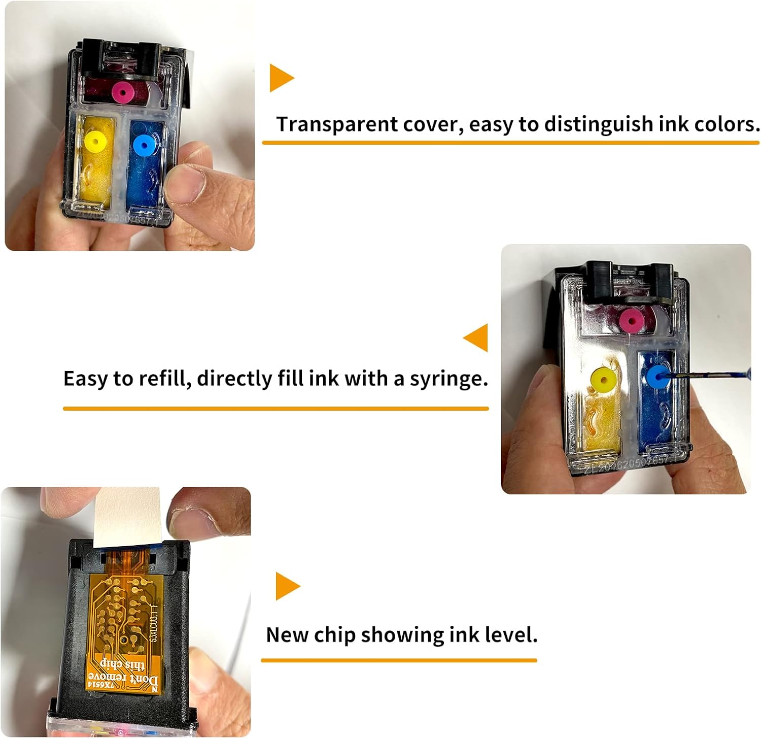 62XL Ciss Ink Cartridges and Ink Refill Bottles Compatible with HP Envy 5540 5541 5542 5543 5544 5545 5547 5548 5549 5640 5642 5643 5644 5660 5661 5663 5664 5665 7640 7643 7644 7645 Printer
