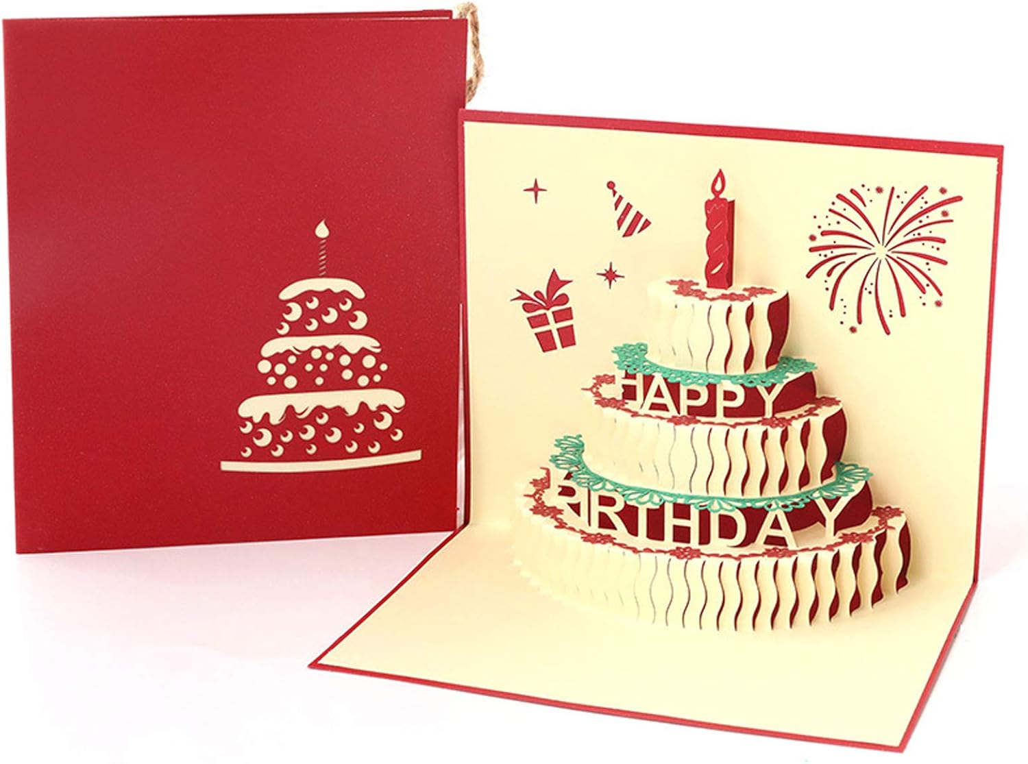 Boyioung Boyioung誕生日ケーキ 3dポップアップカード結婚祝いカードメッセージカードすべての行事のためのポップアップ3dグリーティングカード 誕生日 新品 送料無料 母の日 記念日よく得る 卒業手作りの贈り物 結婚式おめでとう 封筒のすべての行事で