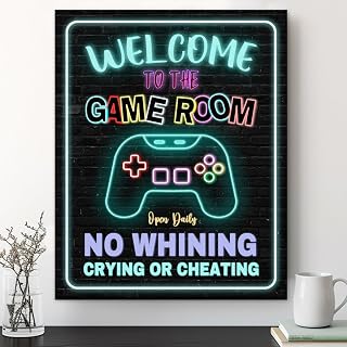 Teen Boy Game Room Decor, Gamer Wall Art For Boys Room Bedroom Home Decor Gifts 8x10 Inch
