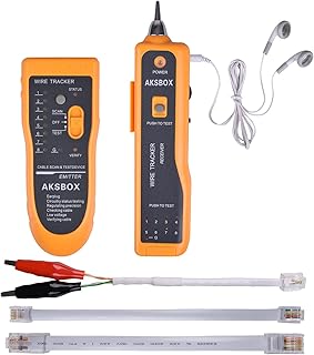 Ethernet Tester,Wire Tester,Wire Tracker,Ethernet Network Cable Tester Kit RJ11 RJ45 CAT5/5e CAT6 LAN Wire Tracker Portable Line Finder for Miss Wiring Disorder Cable Open and Short Circuit Testing