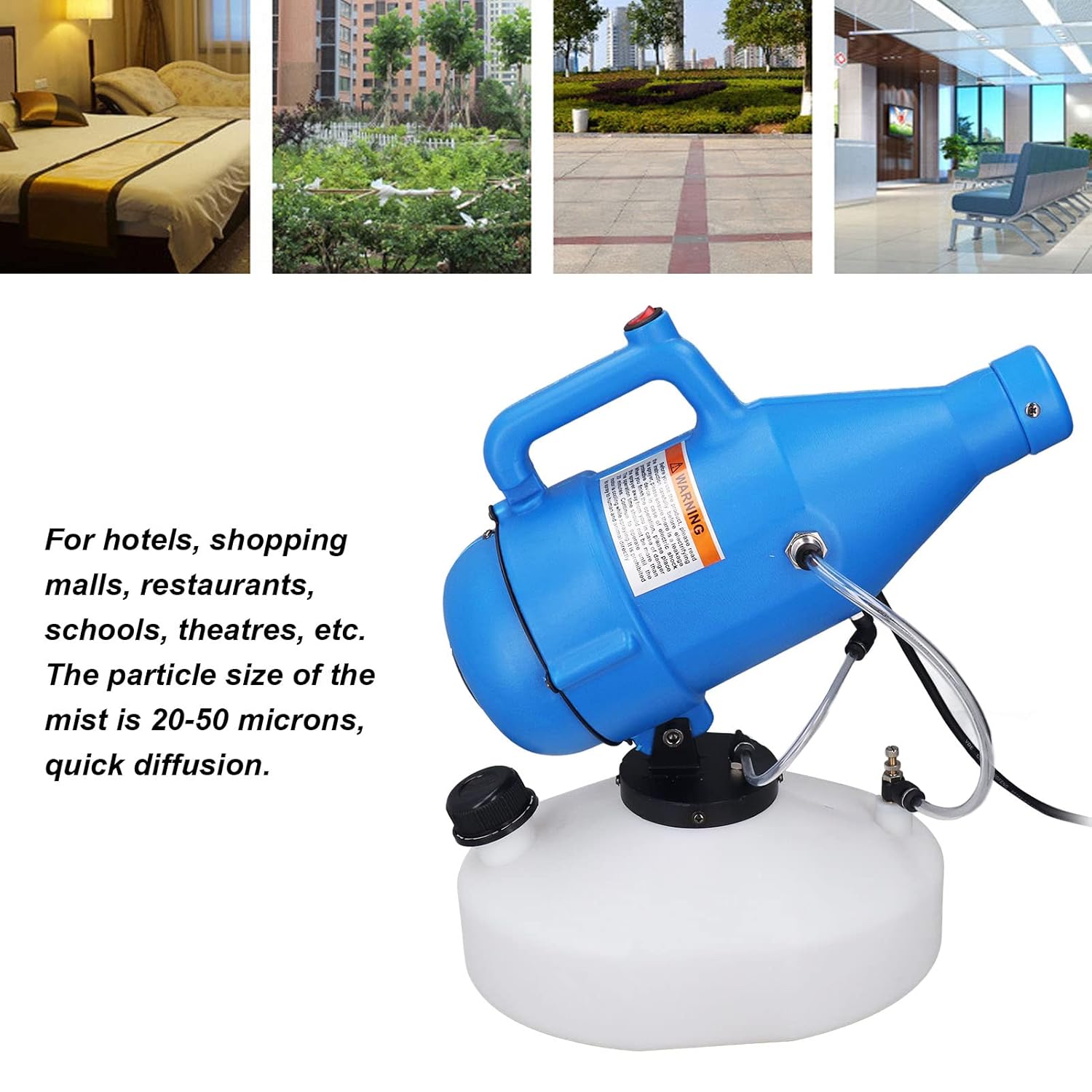 Portable Fogger Sprayer Machine Electric Atomizer 4.5L ULV Mist Spray Machine 8 to 10m Spraying ffor Home, Hotel, Church, School, Yard (US Plug 110V)