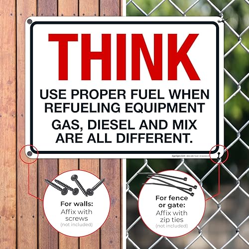 Miniatura 55 de Think When Refueling Equipment to Use Proper Fuel Gas Diesel and Mix Sign, 24x30 Inches, 3M EGP Reflective .080 Aluminum, Fade Resistant, Made in USA