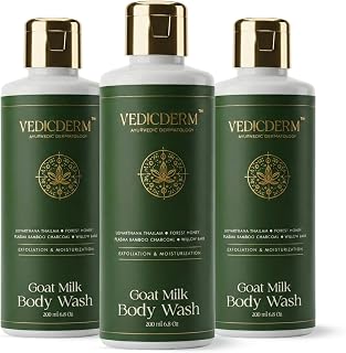 VEDICDERM Goat Milk Body Wash for Dry & Sensitive Skin | Natural Moisturizing Formula with Goat Milk, Aloe Vera & Shea But... Price In India