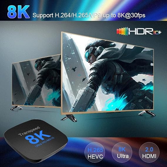 Android 13 TV Box ATV Dual Wifi With TV Apps 8K Video BT5.0+ RK3528 4K 3D Voice Media Player Set Top Box (MX10 128g)