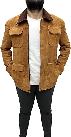 Joel M Last TLU Trucker Real Suede Leather Jacket