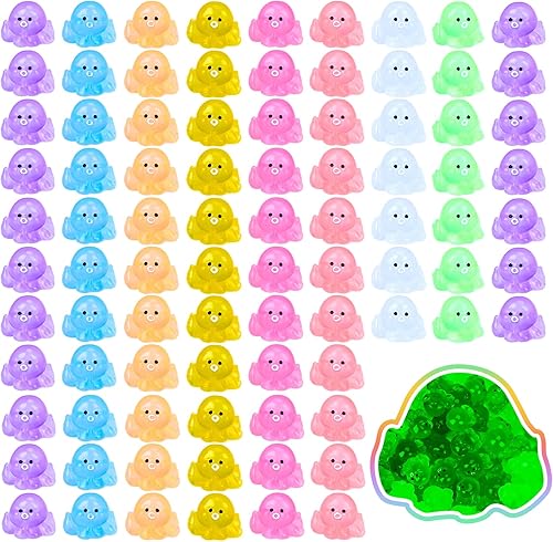 120 piezas de mini figuras luminosas de pulpo de resina, pulpo pequeño que brilla en la oscuridad, lindo pulpo en miniatura, adornos para acuario,