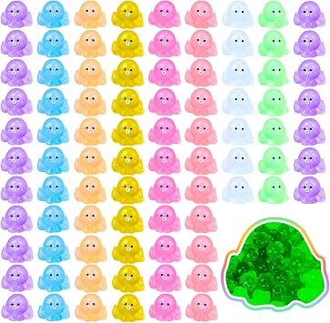 120 Pcs Luminous Mini Resin Octopus Figurines | Tiny Glow In The Dark Cute Miniature Ornament Charms For Aquarium, Dollhouse, Garden, Landscape, Room, DIY Crafts 8 Colors