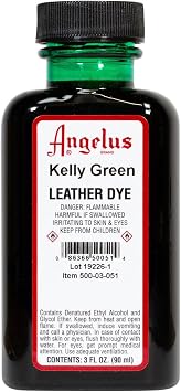 Angelus Leather Dye, Kelly Green, 3 Ounce Bottle (500-03-051)