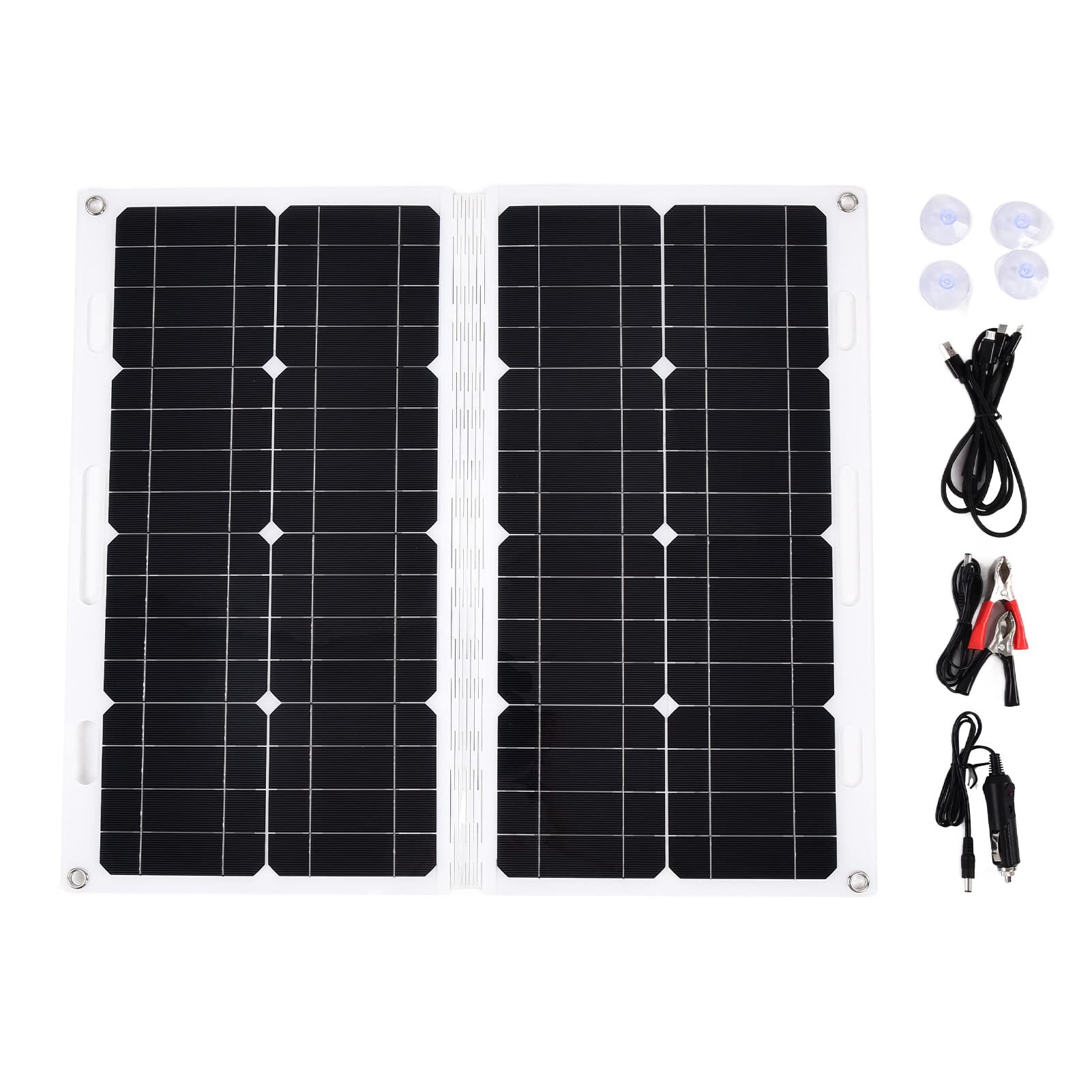 Kit de panneau solaire portable pliable haute efficacité 50 W 18 V Système de chargeur solaire avec plusieurs protections pour camping-car, camping, aventures en plein air