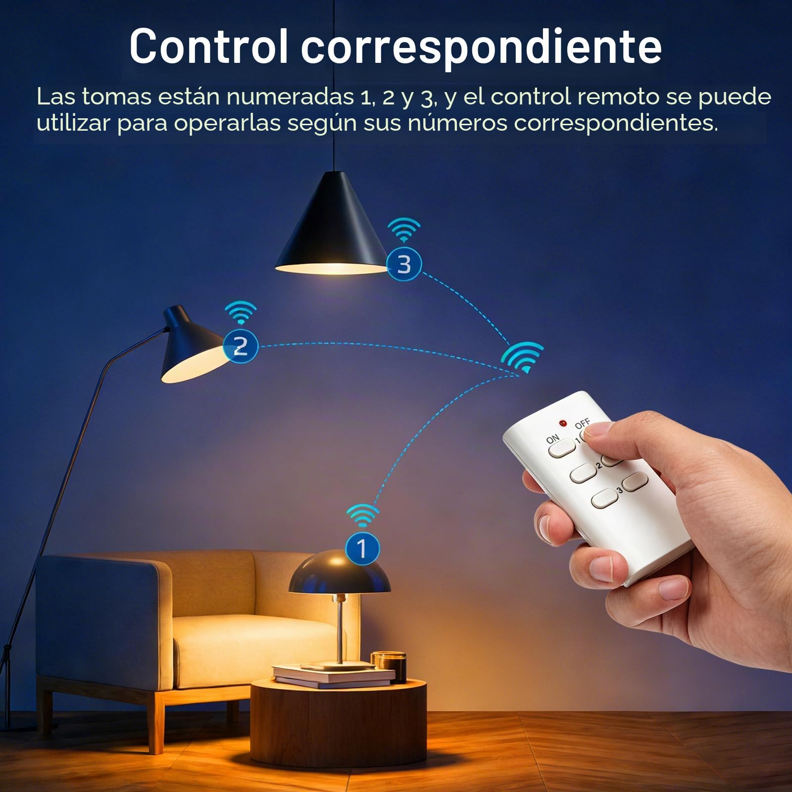 ANTELA Enchufes Inalámbricos con Mando a Distancia, 16 A 3680 W, 12 Enchufe con 4 Mando a Distancia, Rango de operación 30 m, aptos para interiores