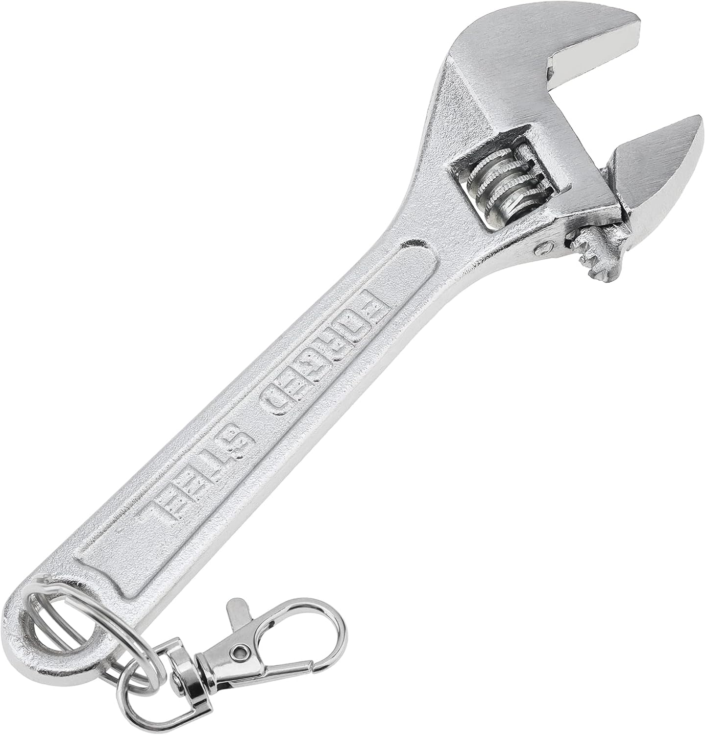 6 Inch Mini Wrench Keychain, Stainless Steel Wrench Key Chain, Adjustable Keyring Wrench Spanner Keychain, Novelty Key Ring Tools for Men Women (Silver)
