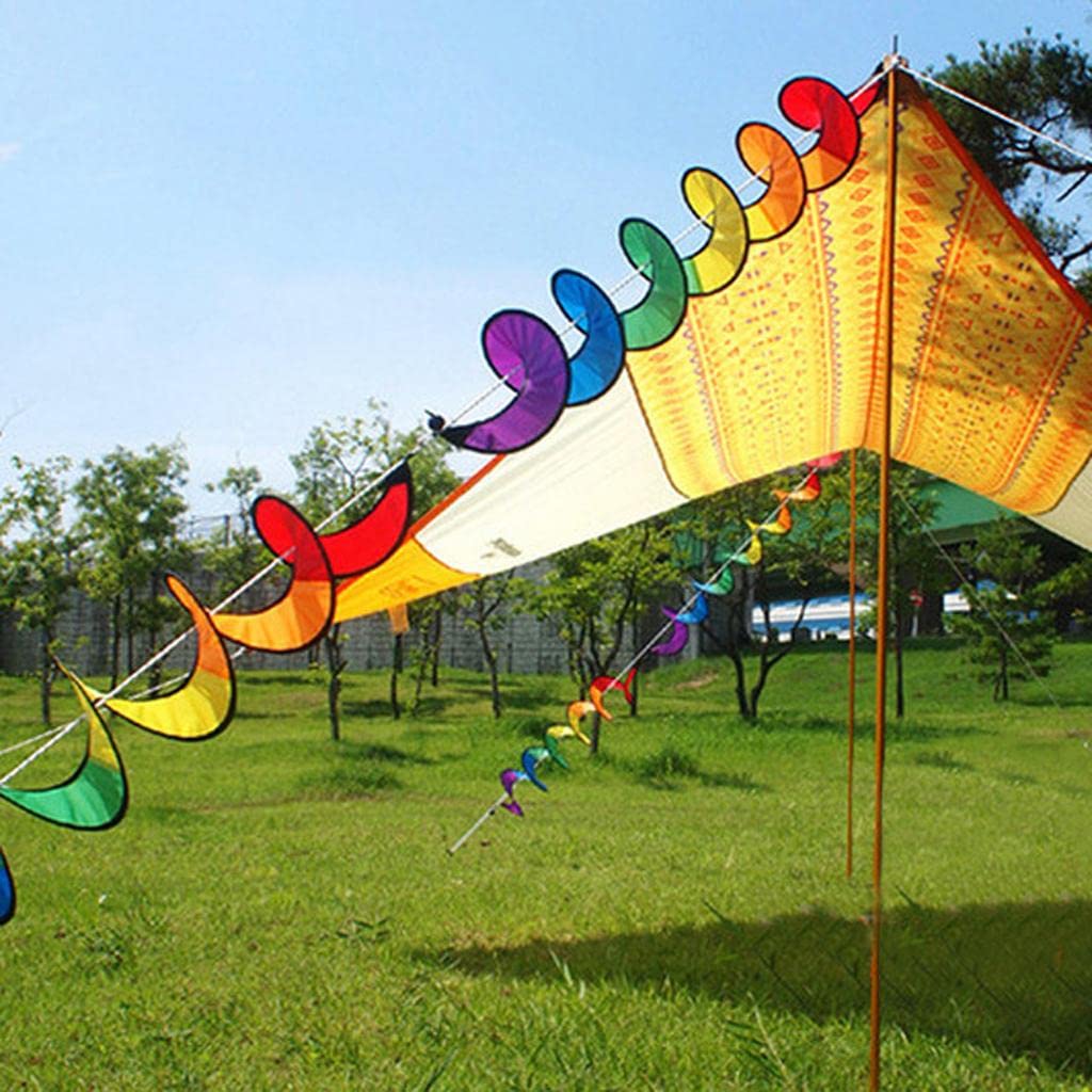 Rainbow Spiral Wind Spinner Camping Tent Home Garden Decorations-image-29