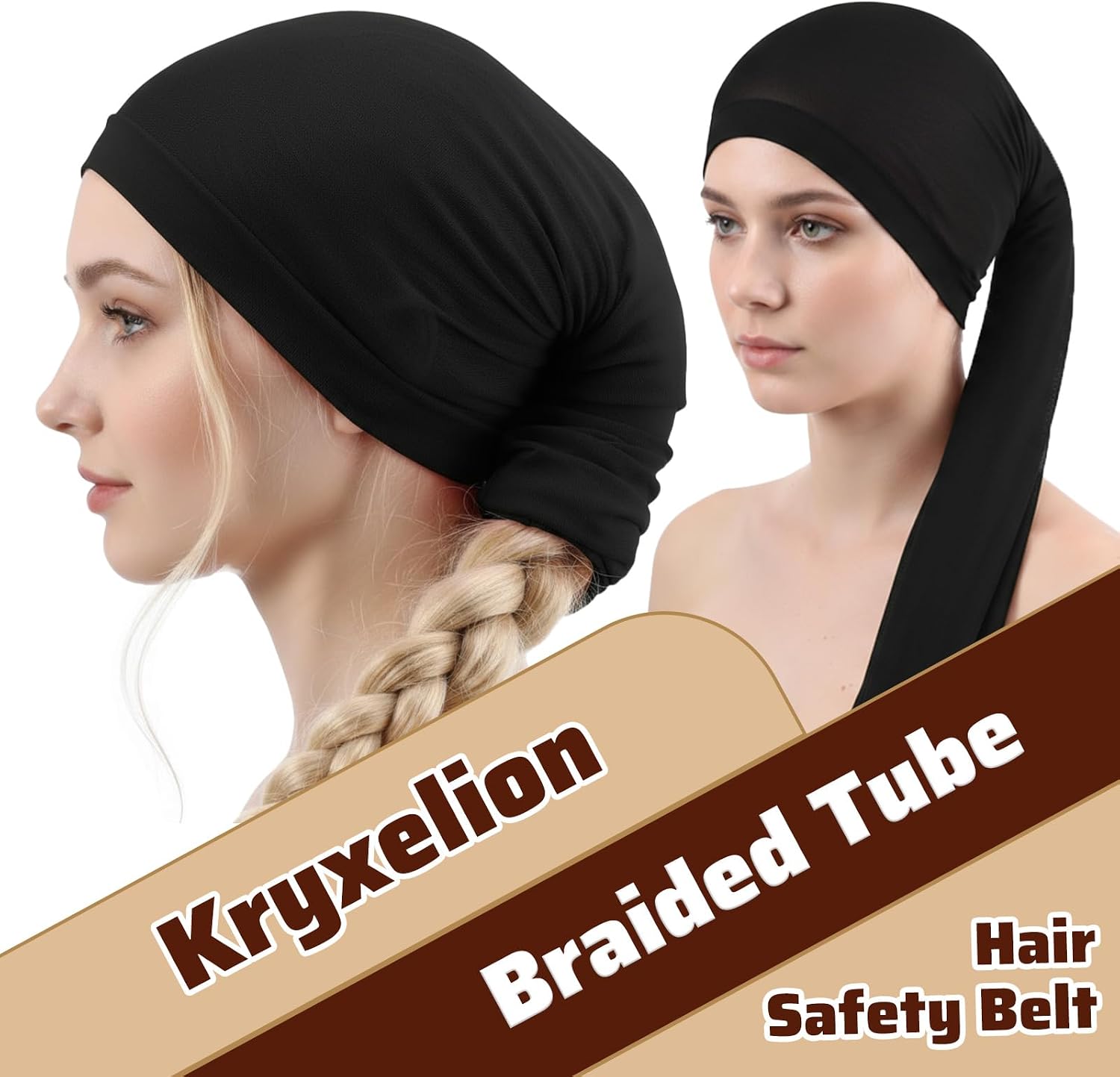 2pcs Hairweave Sleeve for Locs, Breathable Hair Weave Sleeve for Locs, Long Haircare Sleeves for Braids & Wigs Women (Black)