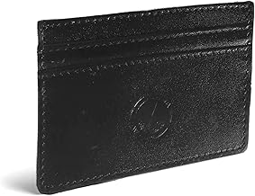 DAIRA Premium Pure Leather Multi Pocket RFID Safe Credit Card Holder, Ebony Black