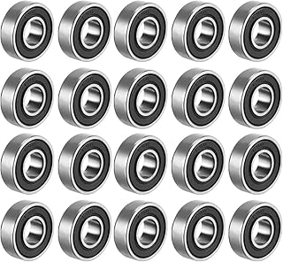 uxcell 698-2RS Deep Groove Ball Bearing Double Sealed 1180098, 8mm x 19mm x 6mm Carbon Steel Bearings (Pack of 20)