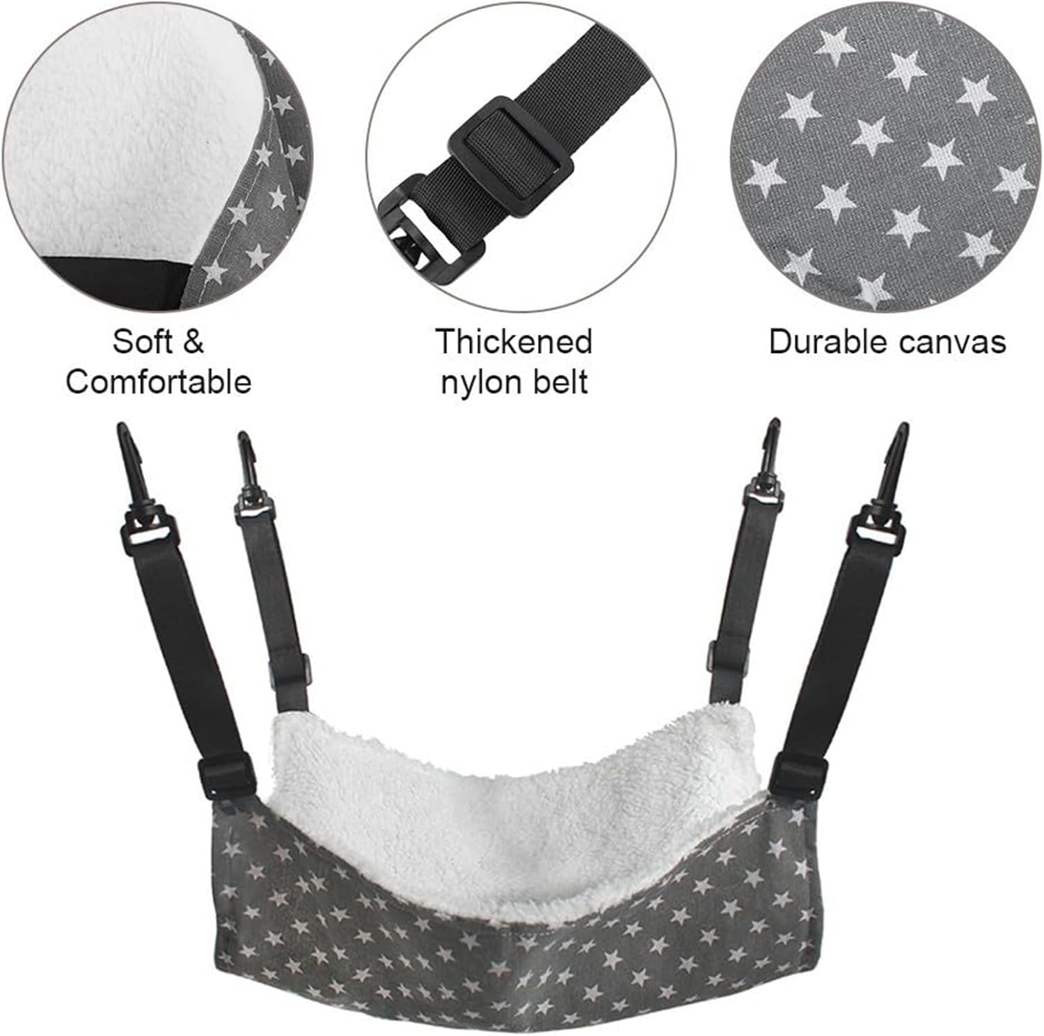 review Cat Hammock, Cat Hammock for Cage, Flip Cat Hammock, Cat Accessories for Indoor Cats, Equipped with Adjustable Straps and Hooks, Suitable for Cats, Puppies, and Other Small Animals