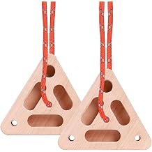 Rock Climbing Board,Triangular Wooden Hand Grip Trainer with -Depth Pockets | Climbing Board,for Home Playroom Garage Basement Apartment Gym Dorm Studio