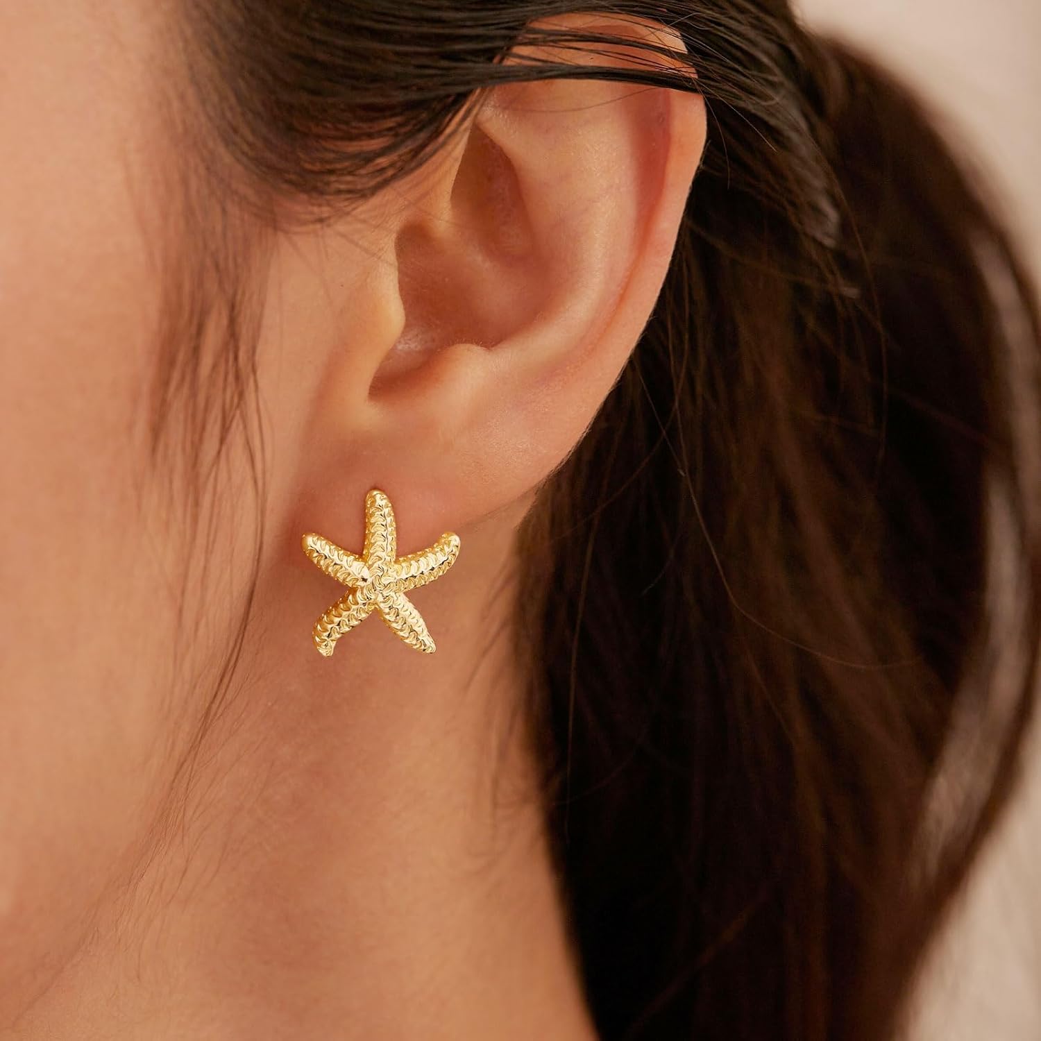 VRIUA Starfish Earrings for Women - 14K Gold/Silver Plated Dainty Starfish Seashell Earrings Hypoallergenic Summer Beach Ocean Inspired Jewelry - Image 6