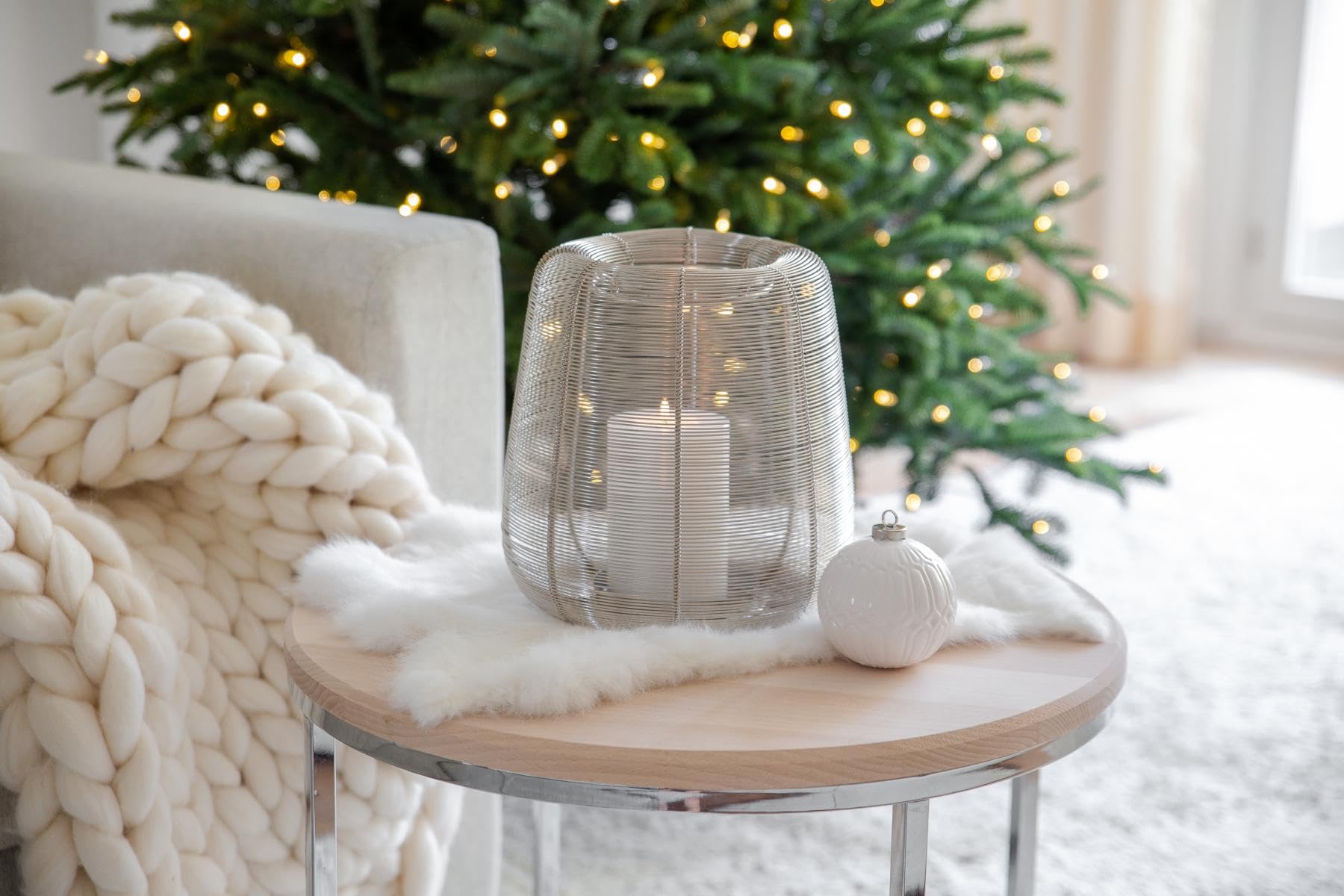 EDZARD Świecznik na świeczki typu tealight Cornelius Pine do podgrzewaczy Maxi, wysokość 15 cm, średnica 12 cm, odporna na wysokie temperatury do 90 stopni