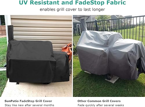Miniatura 5 de SunPatio Funda para ahumador offset, resistente al agua, compatible con ahumadores CharBroil Oklahma Joe's Highland y Horizon, cubierta para