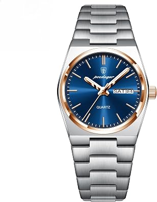 Poedagar Luxury Watch for Woman Ladies Elegant Quartz Watch Waterproof Luminous Date Week Stainless Steel Fashion Business Womens Watches Clock