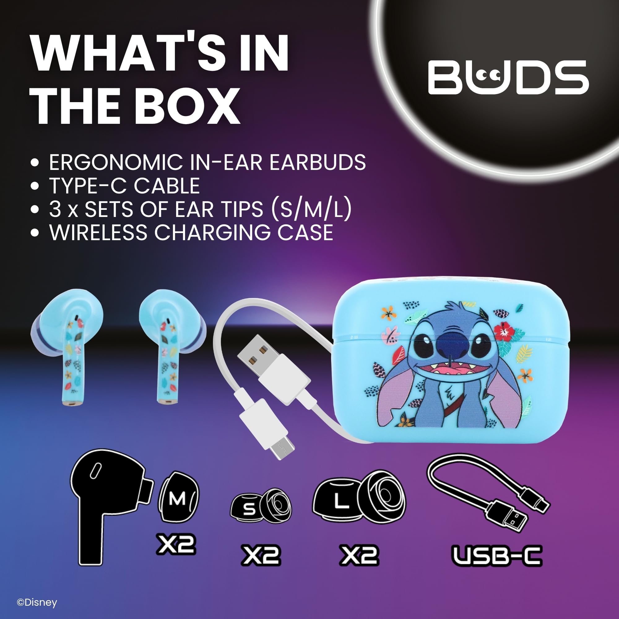 Buds Classic Stitch Écouteurs Bluetooth sans fil - Écouteurs intra auriculaire avec micro, Plus de 28 heures d’autonomie, Ecouteur reducteur de bruit actif avec certification IPX4, Boîtier de charge