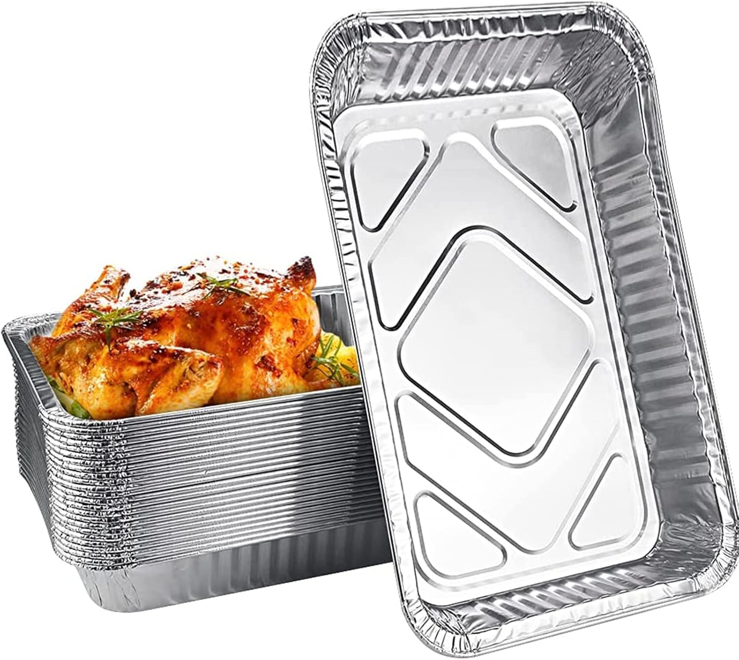 Full Size Miedium Aluminum Pans, Disposable Foil 21x13