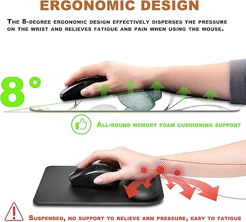 Miniatura 3 de Alfombrilla de mouse ergonómica con soporte para reposamuñecas, alfombrilla gruesa para aliviar el dolor del túnel carpiano, alfombrilla de mouse de