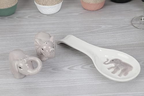 Miniatura 2 de Juego de estufa de cerámica con salero y pimentero y soporte para cuchara, cactus