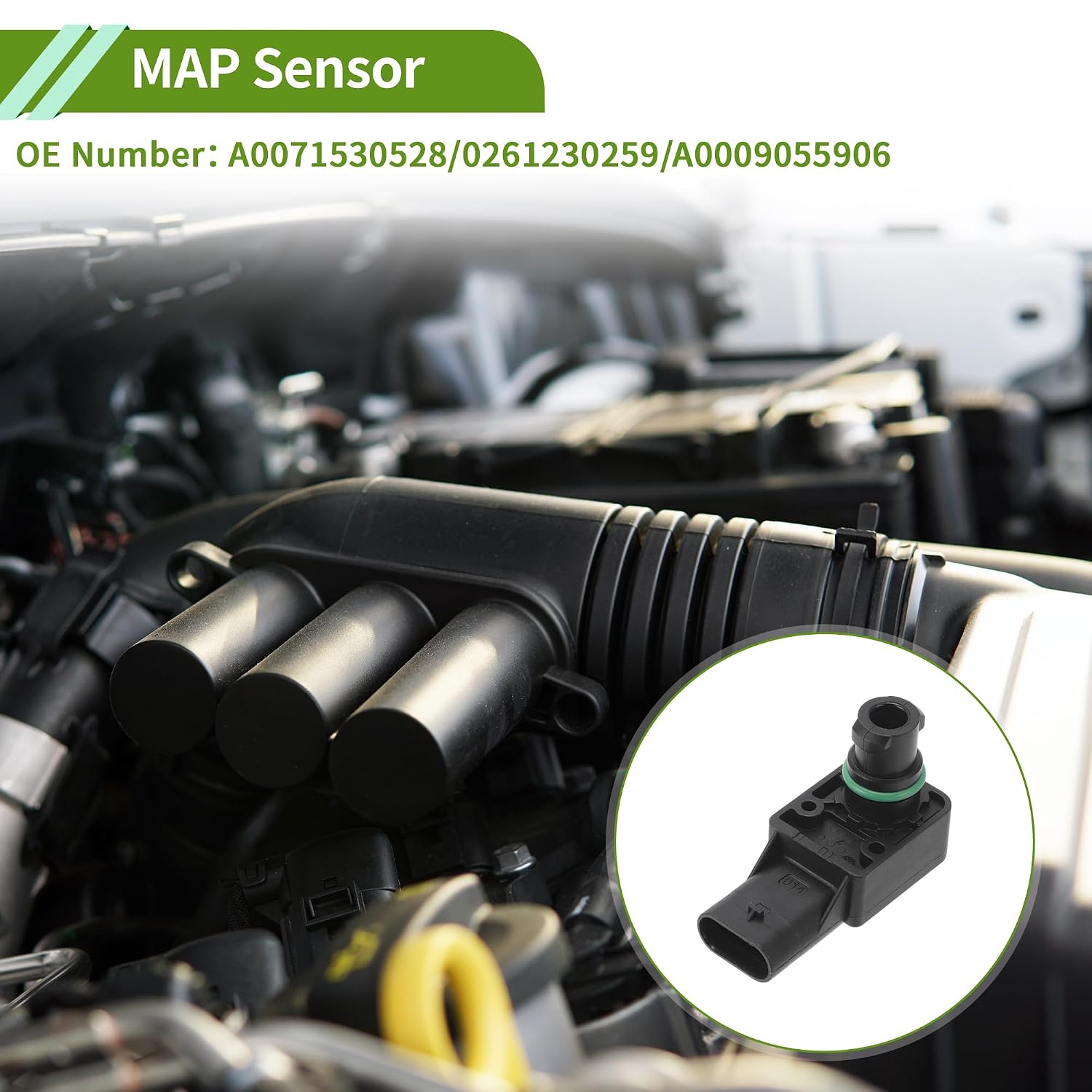 Manifold Absolute Pressure Sensor for Mercedes-Benz A-Class (W176) A45 for AMG 2013-2015 No.A0071530528/0261230259/A0009055906 1 Pc