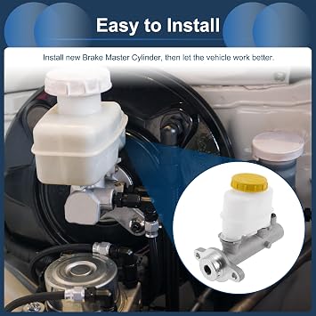 INFINAUTO Brake Master Cylinder with Reservoir No.460103S410 for Nissan Pickup 1998-2005 Hydraulic Master Cylinder Silver Tone Aluminum Alloy 1 Pcs