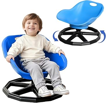 Spinning Chair for Autistic,with A Backrest Safer Spin Sensory Chair Seat Style Completely Wrapped Sit and Spin Training Body Coordination Autistic Sensory Equipment,Science Toy Sky Blue