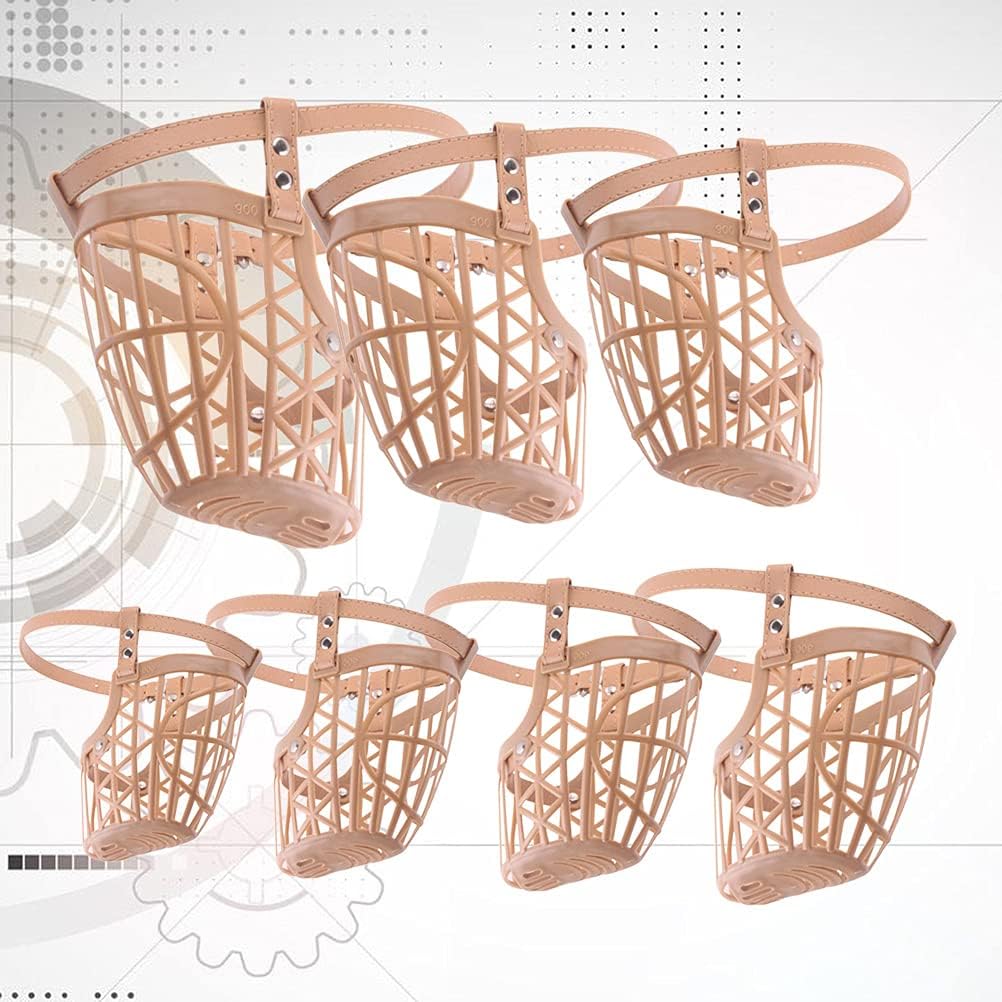 TEHAUX Dog Muzzle Basket Adjustable Anti-Bite Cover for Large Dogs 5.7 Inch Breathable Training Mouth Guard for Barking and Chewing Control