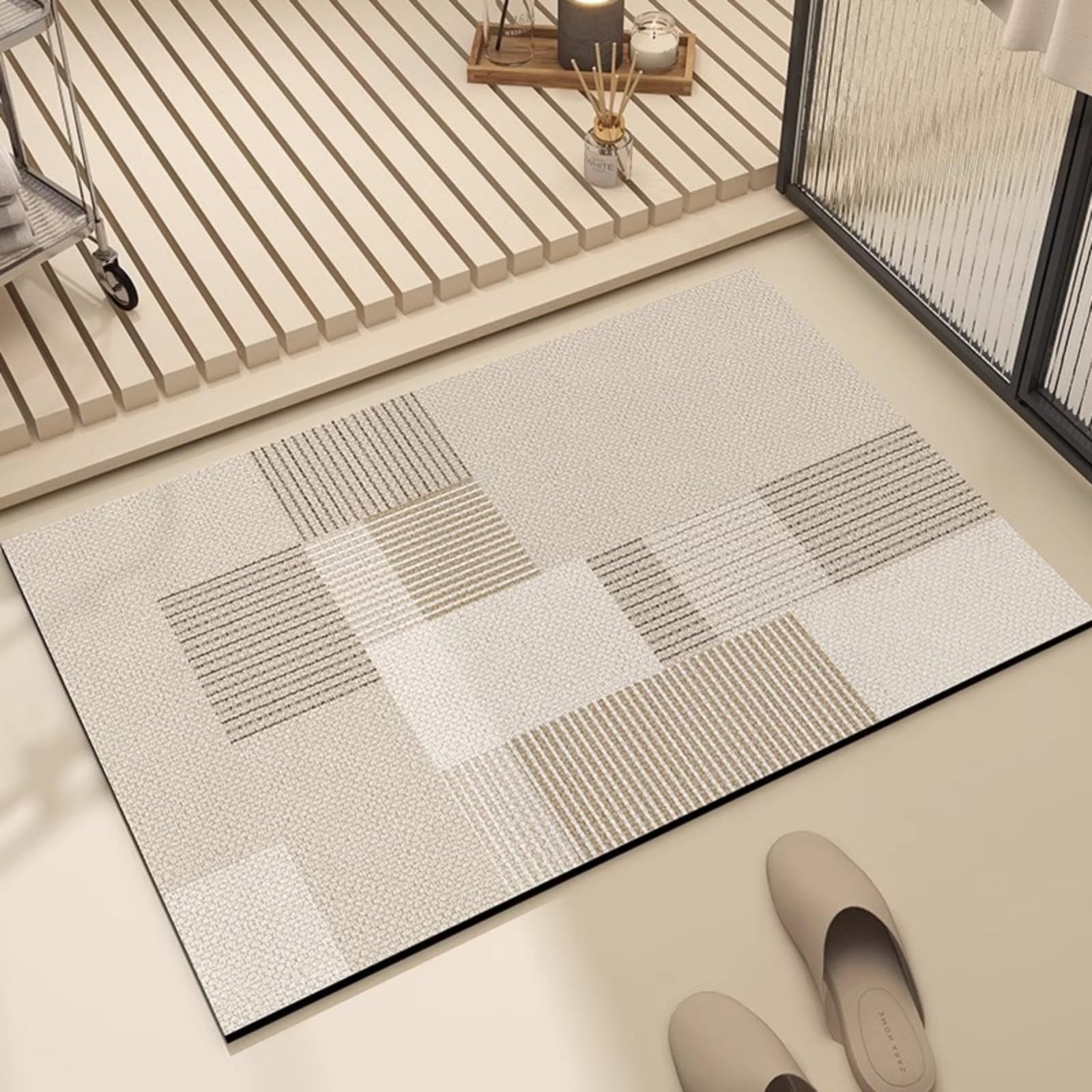 Tapis de salle de bain 80x120cm extra plat 5mm absorbant