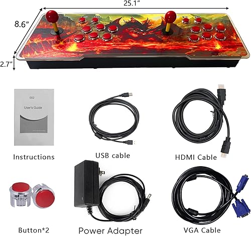 Miniatura 2 de RegiisJoy 30000 en 1 Pandoras Box 70S Arcade Game Console Retro Game Machine para PC y proyector y TV, 2-4 jugadores, juegos 3D,