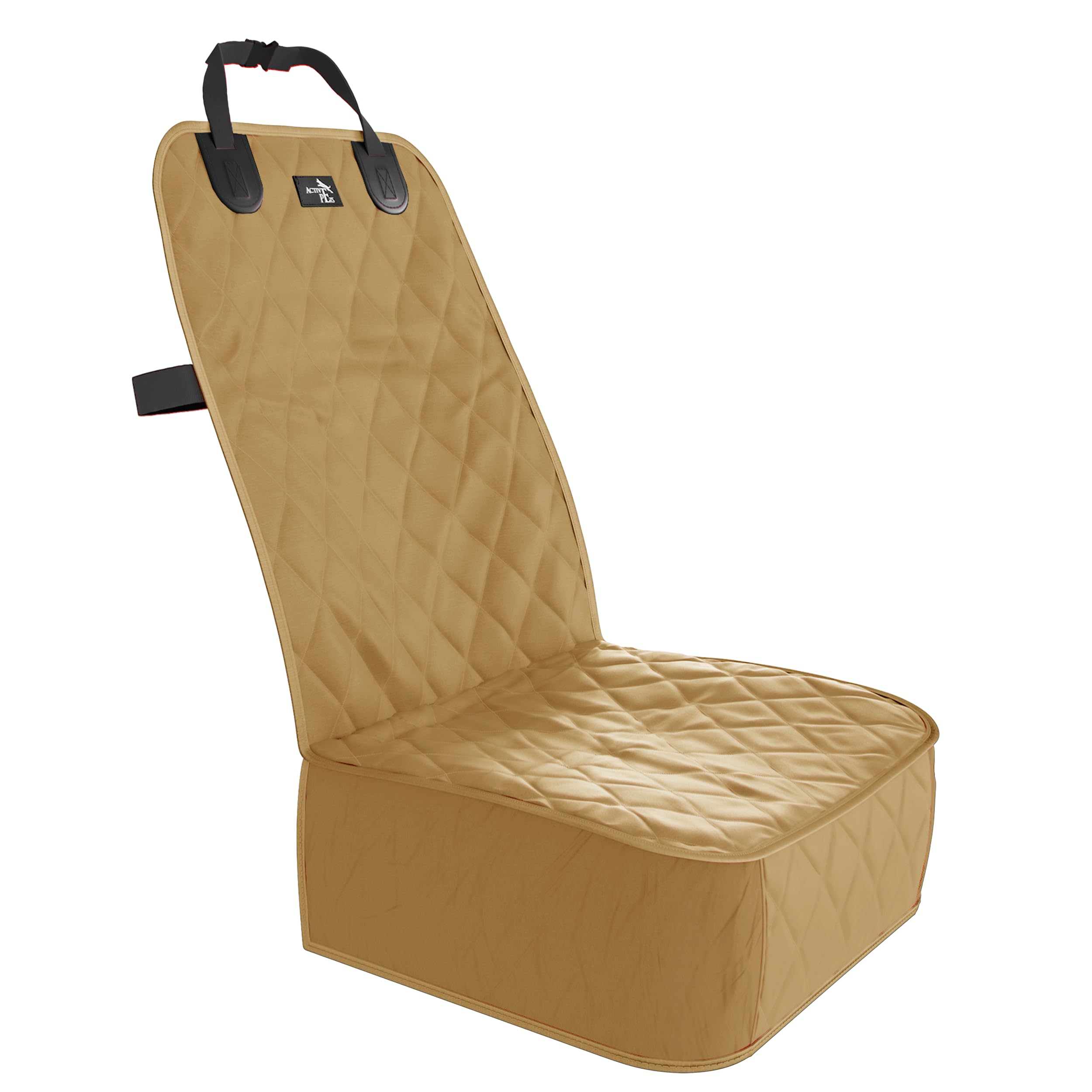 Active Pets Front Dog Car Seat Cover for SUV, Trucks, Sedans. Waterproof Car Seat Covers for Dogs Front Seats Only. Car Seat Protector for Dogs.- Beige