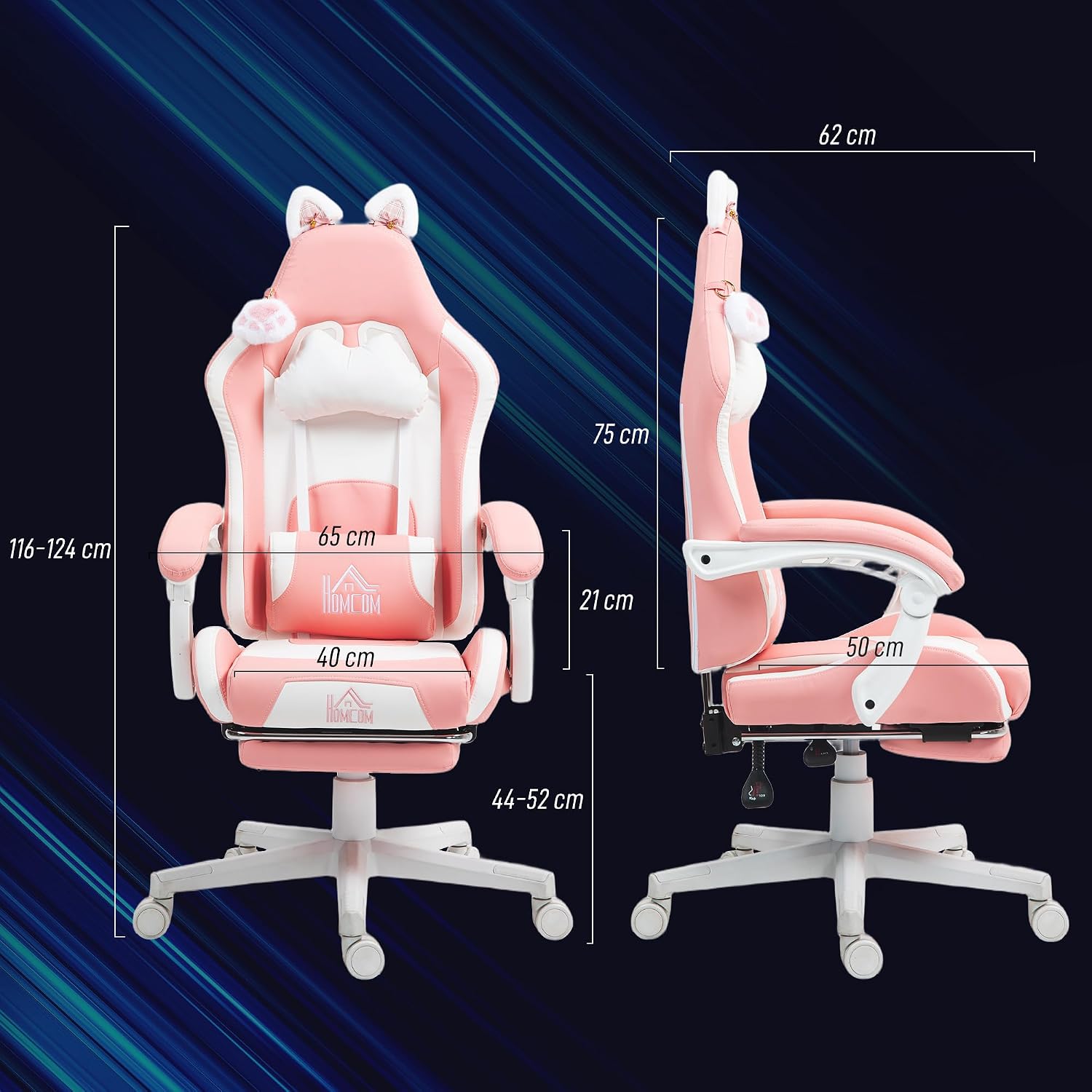 Sedia Gaming Ergonomica con Orecchie da Gatto - Sedia gaming - Immagine 2