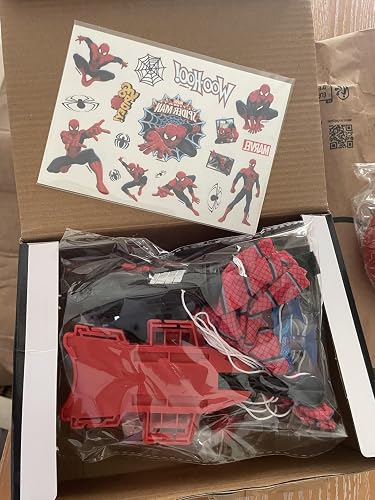 Lot De 2 Lanceurs Spiderman Avec Gants Et Masque – Jouet Tire-toile Poignet – Cosplay Super-héros Pour Enfants (dès 3 Ans)