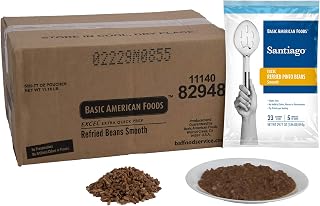 Basic American Foods Santiago Excel Refried Beans, 29.7oz Pack of 6 - Authentic Quick-Prep Bulk for Restaurants, Gluten-Free
