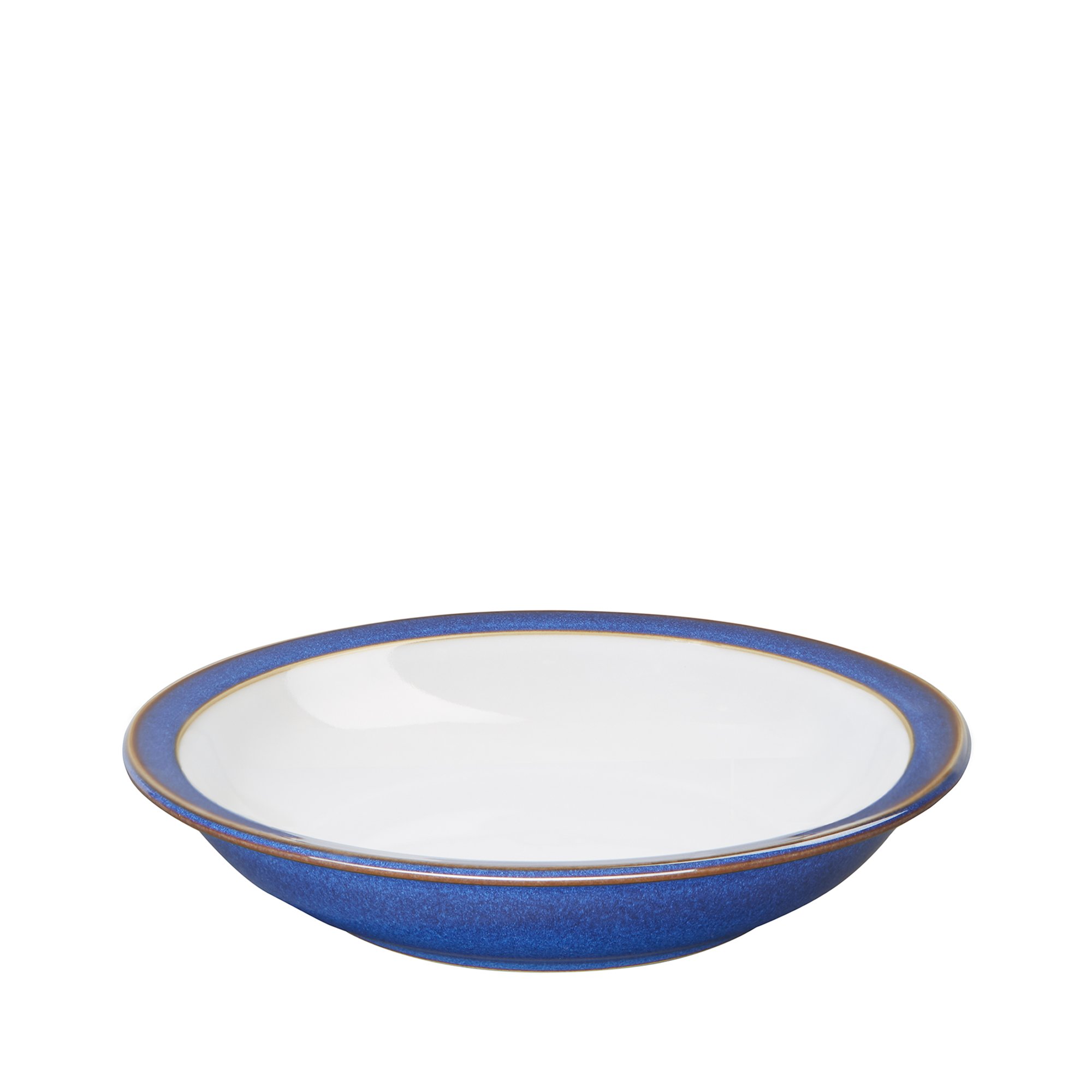 Denby Shallow Rimmed Bowl Imperial Blue Rimmed Soup/Cereal Bowl 21 Cm