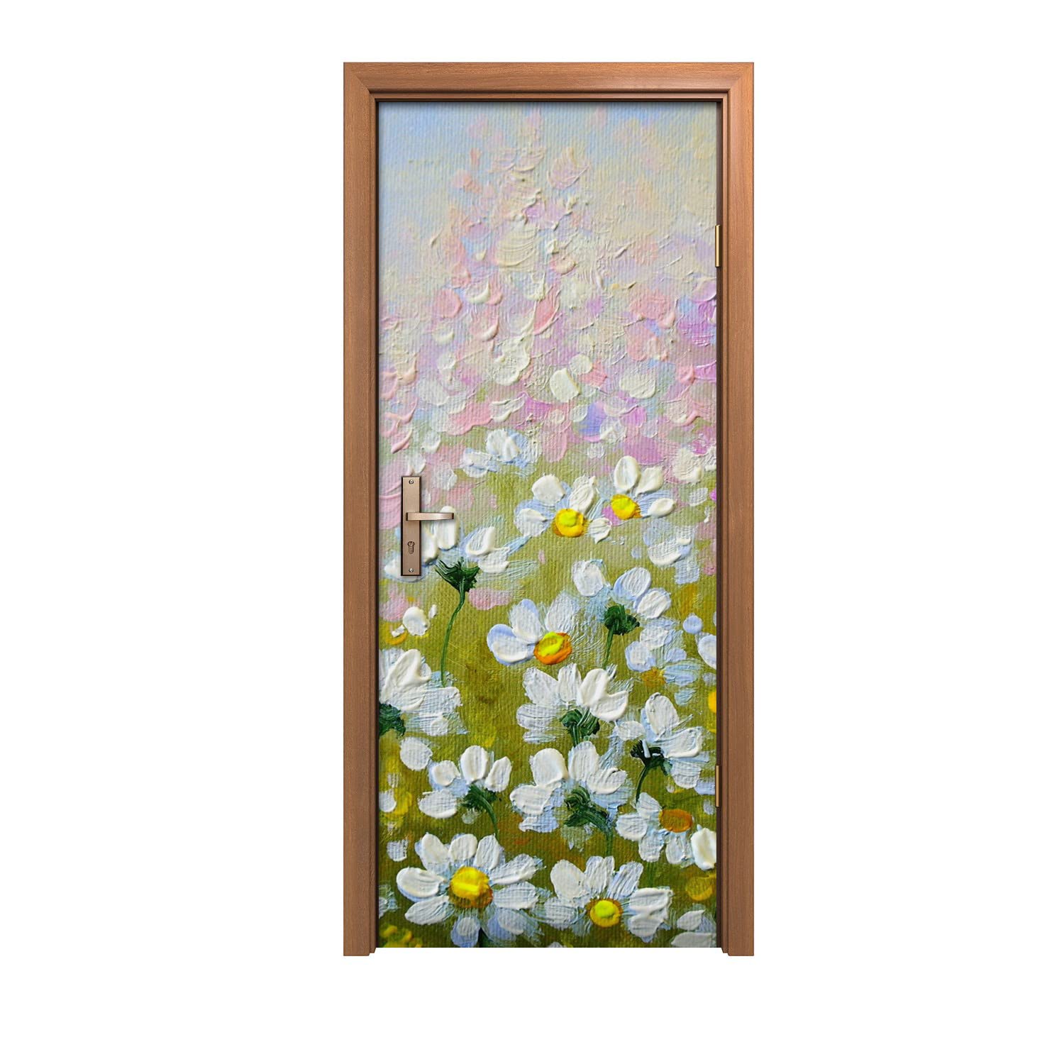 Autocollant de porte Fleurs de pré décoration salon nature Coloray 90x200