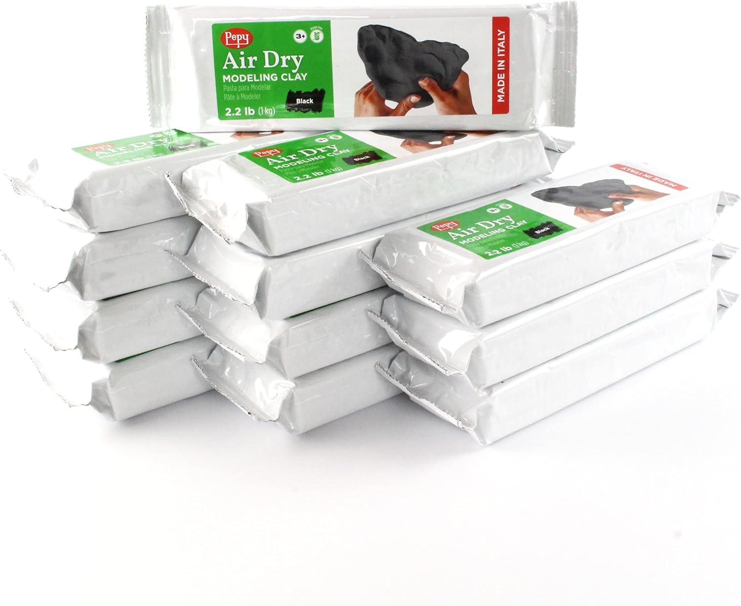 Pepy Premium European Air Dry Modeling Clay White 2.2 lb Bar, Easy to Use Air-Hardening Clay for Classroom and Montessori Sculpting and Crafts Projects