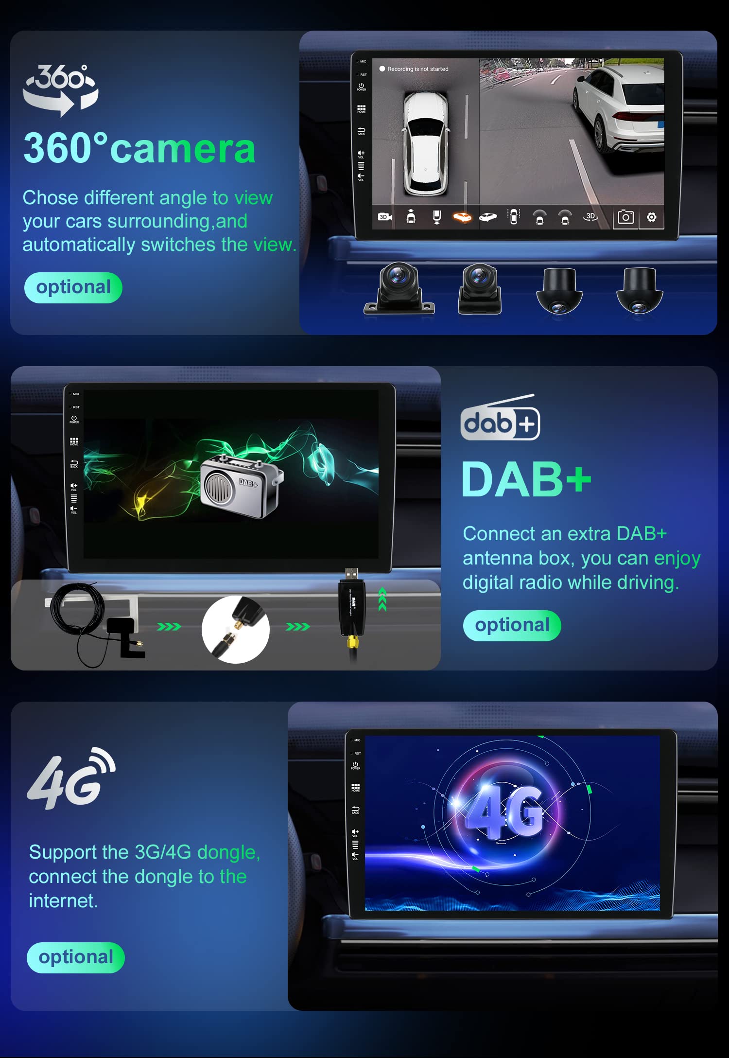 [8G+256G] 2 Din Android 12 Autoradio Per Renault Clio 4 ZOE 2016-2019 - Built-in DSP/Carplay/Android Auto/GPS/WiFi/Volante Camera&MIC GRATUITI - Supporto RDS DAB 360-Camera Fast Boot - 9 Pollici IPS