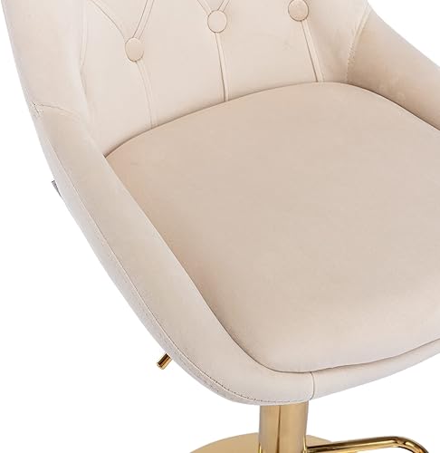 Miniatura 6 de Taburetes de bar giratorios modernos, taburetes de bar ajustables con respaldo y reposapiés, sillas de bar hidráulicas tapizadas de terciopelo sin