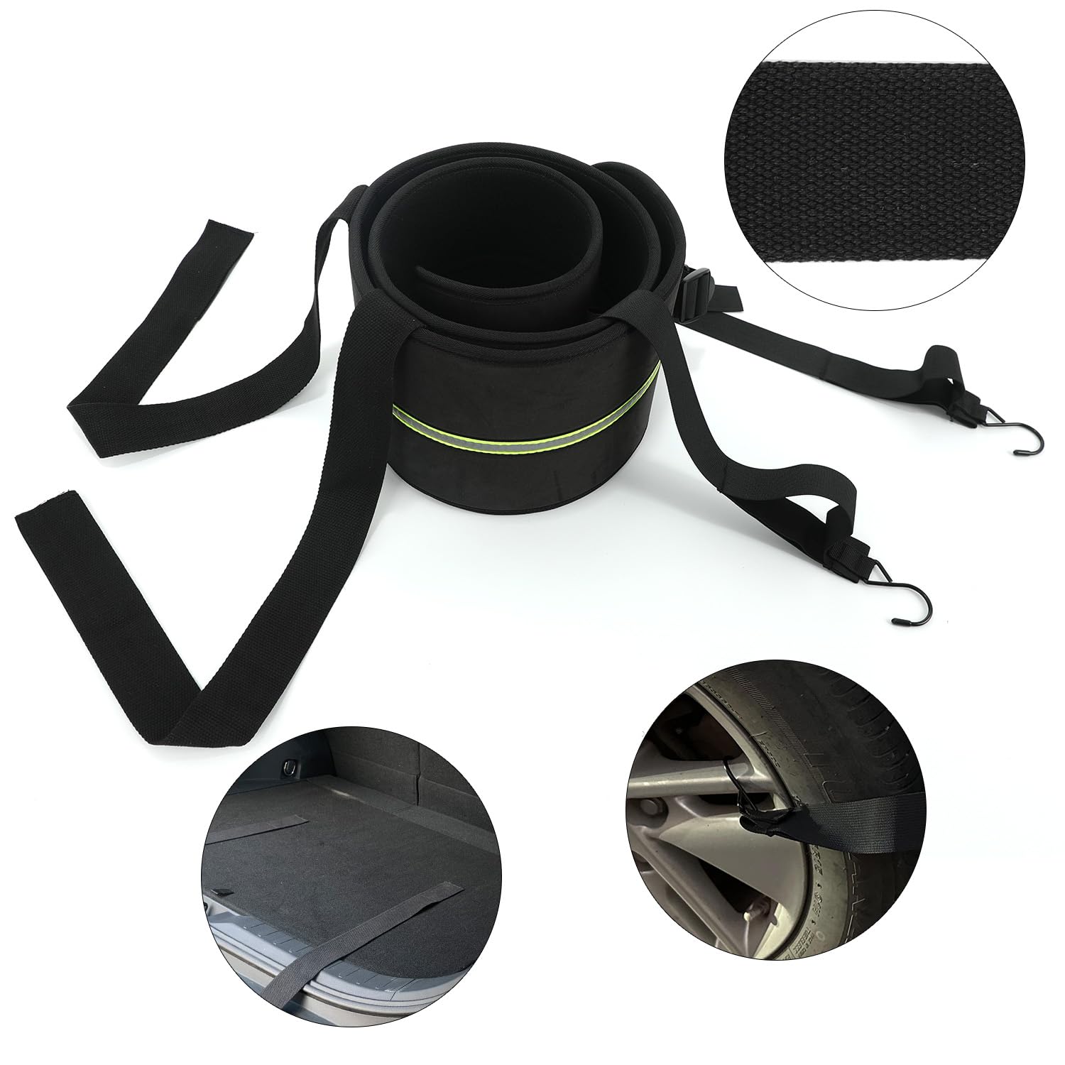 Rear Bumper Guards for Cars, Car Bumper Protector with Long Safety Reflector for Nighttime Visibility, Rear Bumper Protector 72" x 8.07" x 0.4"(DO NOT Drive with IT ON)