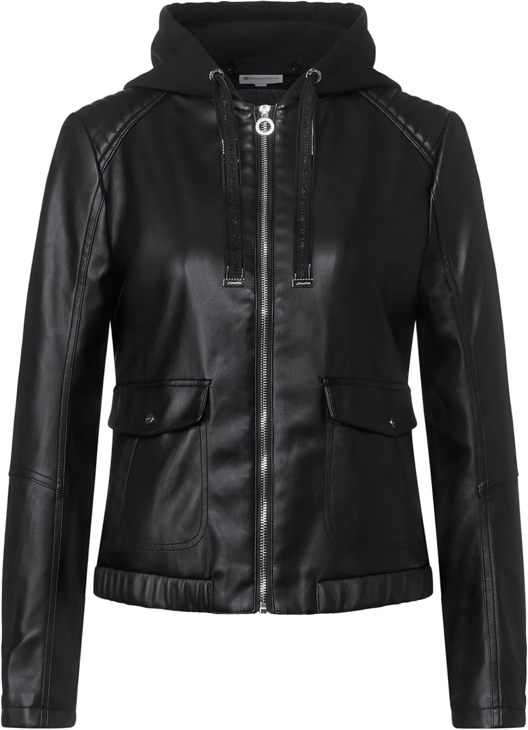 Giacca In Finta Pelle Da Motociclista In PCV Grigio, In Vinile, Vintage, Con Cerniera, Modello Ramones S - Italia - Foto 4