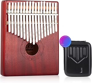 kalimba Piano de pulgar kalimba con revestimiento completo núcleo de caoba rojo y marrón piano de dedo de 17 tonos instrumento musical portátil